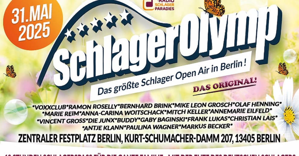 Bis zu 10 Tickets für den SchlagerOlymp 2025 in Berlin am 31. Mai 2025 Bremen OXGE.com Special Offers, Deals & Discounts in Germany